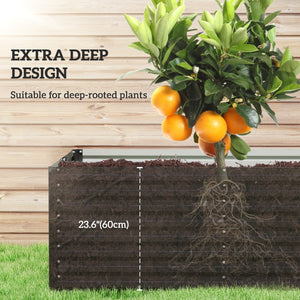 Galvanized Raised Garden Bed, 8' x 4' x 2' Large Outdoor Metal Planter Box, Standing Raised Bed for Growing Flowers, Herbs and Vegetables, Dark Grey