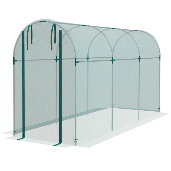 Fruit Cage Bird Netting, Heavy Duty Fruit and Vegetable Protection Tent with Zipped Door, Anti Bird, Insects, Small Animals, 1.2 x 3.6 x 1.9m, Green