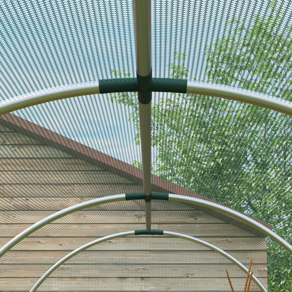 4' x 12' Crop Cage, Plant Protection Tent with Zippered Door and Galvanized Steel Frame, Fruit Cage Netting Cover for Garden, Yard, Lawn, Green