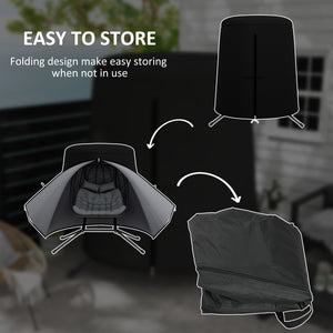 Hanging Egg Chair Cover, Outdoor Single Swing Chair Cover, Waterproof Anti-dust Furniture Protector with Zipper, 300D Oxford Fabric for 200 x 230 cm Stand, Black