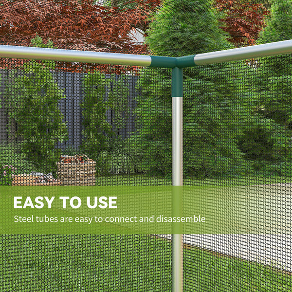 4' x 4' Crop Cage, Plant Protection Tent with Zippered Door and Galvanized Steel Frame, Fruit Cage Netting Cover for Garden, Yard, Lawn, Black