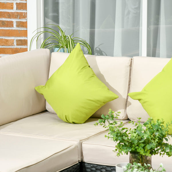 8 Pieces PE Rattan Corner Sofa Set, Outdoor Garden Furniture Set, Patio Wicker Sofa Seater w/ Cushion, Washable Cushion Cover & Tempered Glass Table, Black