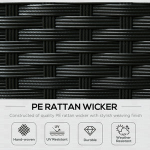 8 Pieces PE Rattan Corner Sofa Set, Outdoor Garden Furniture Set, Patio Wicker Sofa Seater w/ Cushion, Washable Cushion Cover & Tempered Glass Table, Black