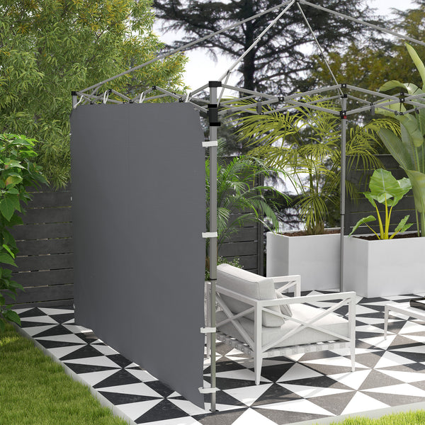 Gazebo Side Panel, Canopy Sidewall Panel with 4 Mesh Bags and 2 Storage Pockets for 3 x 3 m Straight Leg Pop Up Gazebos, 1 Pack Sidewall Only, Grey