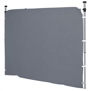 Gazebo Side Panel, Canopy Sidewall Panel with 4 Mesh Bags and 2 Storage Pockets for 3 x 3 m Straight Leg Pop Up Gazebos, 1 Pack Sidewall Only, Grey