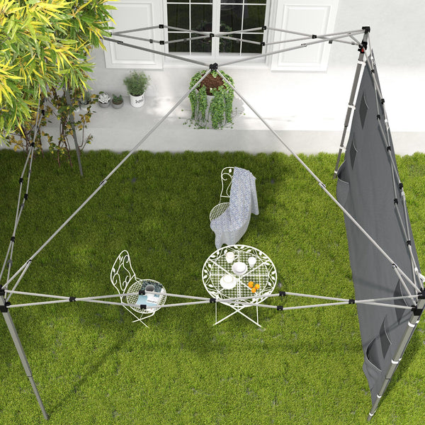 Gazebo Side Panel, Canopy Sidewall Panel with 4 Mesh Bags and 2 Storage Pockets for 3 x 3 m Straight Leg Pop Up Gazebos, 1 Pack Sidewall Only, Grey