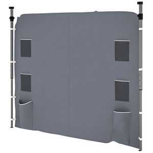 Gazebo Side Panel, Canopy Sidewall Panel with 4 Mesh Bags and 2 Storage Pockets for 3 x 3 m Straight Leg Pop Up Gazebos, 1 Pack Sidewall Only, Grey