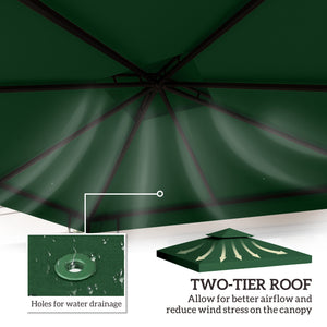 3 x 3(m) Gazebo Canopy Roof Top Replacement Cover Spare Part Dark Green (TOP COVER ONLY)