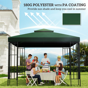 3 x 3(m) Gazebo Canopy Roof Top Replacement Cover Spare Part Dark Green (TOP COVER ONLY)