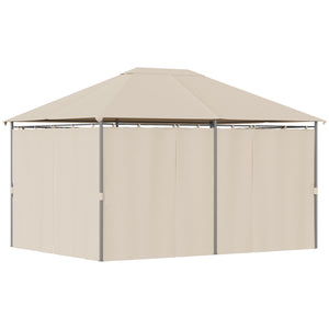 Outsunny 10' x 13' Outdoor Patio Gazebo Canopy Shelter with 6 Removable Sidewalls, & Steel Frame for Garden, Lawn, Backyard and Deck, Khaki