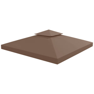 9.8' x 9.8' Square 2-Tier Gazebo Canopy Replacement Top Cover Outdoor Garden Sun Shade, Coffee