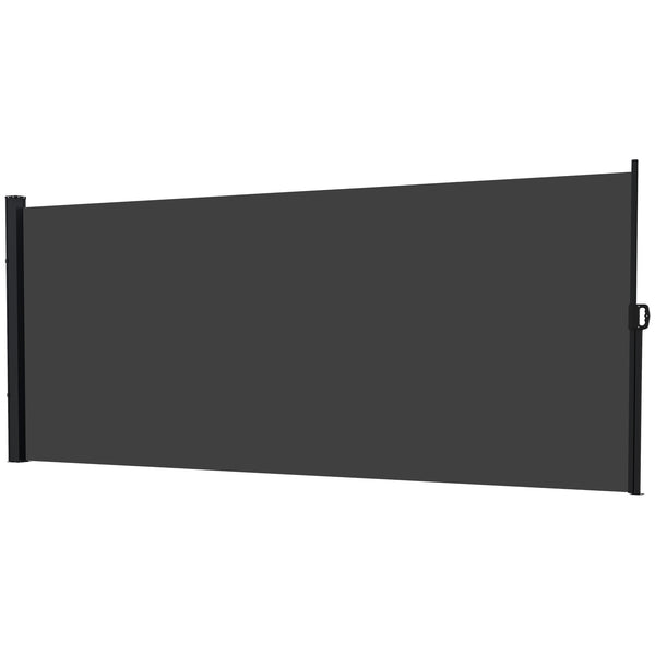 13' x 6' Retractable Side Awning, Garden Privacy Screen Divider, Full Cassette Windbreaker for Hot Tub, Balcony, Terrace, Pool, Black