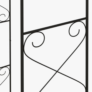 7.6FT Metal Garden Arch with Gate, Garden Arbor Trellis for Climbing Plants, Roses, Vines, Wedding Arch for Outdoor Garden, Lawn, Backyard, Black