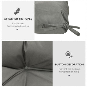 Garden Back Chair Cushion, Comfortable Patio Seat Cushion Pad with Backrest for Outdoor & Indoor Use, Light Grey