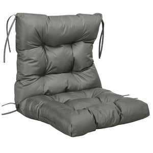 Garden Back Chair Cushion, Comfortable Patio Seat Cushion Pad with Backrest for Outdoor & Indoor Use, Light Grey