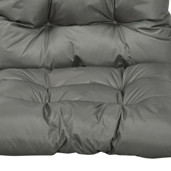 Garden Back Chair Cushion, Comfortable Patio Seat Cushion Pad with Backrest for Outdoor & Indoor Use, Light Grey