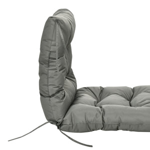 Garden Back Chair Cushion, Comfortable Patio Seat Cushion Pad with Backrest for Outdoor & Indoor Use, Light Grey