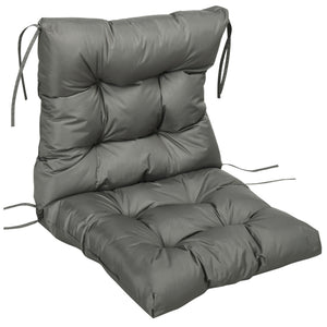 Garden Back Chair Cushion, Comfortable Patio Seat Cushion Pad with Backrest for Outdoor & Indoor Use, Light Grey