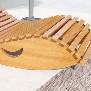 Garden Rocking Chair with Slatted Seat and High Back, Outdoor Wooden Chair with S Shape, Patio Rocker Chair, for Balcony, Outdoor, Garden, Teak