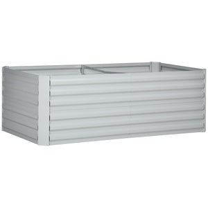 Raised Beds for Garden, Galvanised Steel Outdoor Planters with Multi-reinforced Rods for Vegetables, Plants, Flowers and Herbs, 180 x 90 x 59 cm, Light Grey