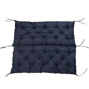 2 Seater Garden Bench Cushions, Thick Outdoor Non-Slip 2 Seater Soft Pad With Backrest for Garden Patio, 52" x 43" x 4", Navy Blue