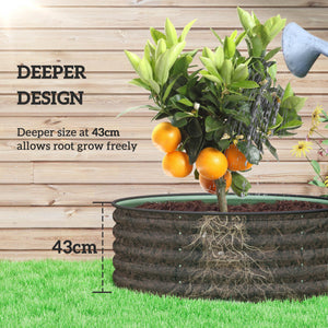 Galvanised Raised Garden Bed with Safety Edging, Outdoor Raised Planter Box with Gloves and Open Bottom, Metal Raised Bed for Flowers, Vegetables and Herbs, 120 x 120 x 43cm, Light Green