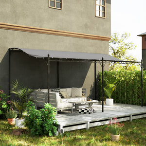 Outsunny 10' x 16' Outdoor Pergola Canopy, Metal Patio Canopy with Weather-Resistant Fabric and Drainage Holes for Backyard, Garden, Porch, Beach, Dark Gray