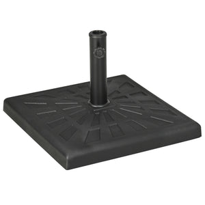 20" Resin Patio Umbrella Base, 42 lb Heavy Duty Outdoor Umbrella Stand, Square Market Umbrella Holder for Garden, Backyard, Black