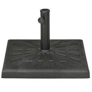 20" Resin Patio Umbrella Base, 42 lb Heavy Duty Outdoor Umbrella Stand, Square Market Umbrella Holder for Garden, Backyard, Black