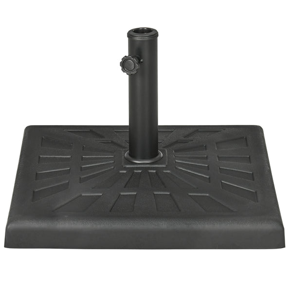 20" Resin Patio Umbrella Base, 42 lb Heavy Duty Outdoor Umbrella Stand, Square Market Umbrella Holder for Garden, Backyard, Black