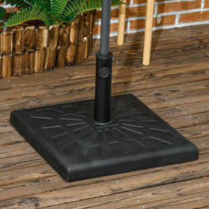 20" Resin Patio Umbrella Base, 42 lb Heavy Duty Outdoor Umbrella Stand, Square Market Umbrella Holder for Garden, Backyard, Black