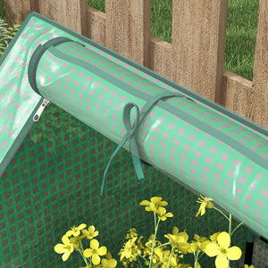 Raised Garden Bed with Mini Greenhouse, Outdoor Metal Planter Box with Cover, for Herbs and Vegetables, Use for Patio, Garden, Balcony, Green and Dark Grey