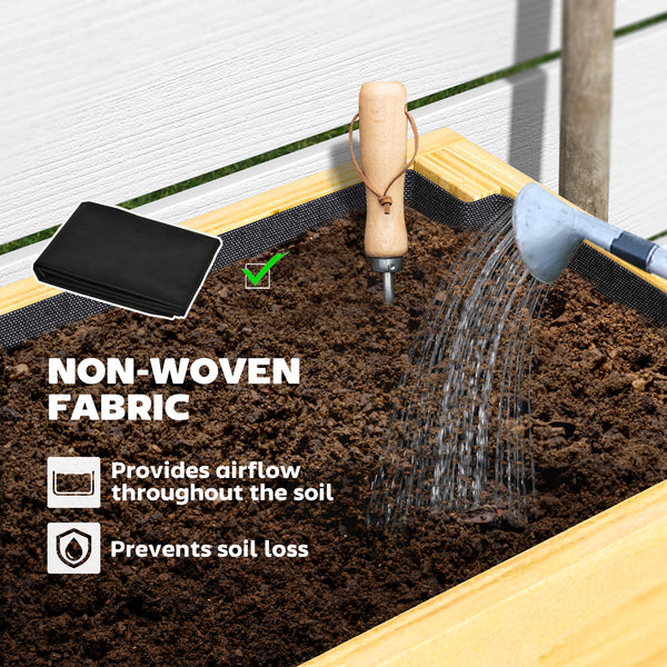 Raised Garden Bed with Legs, 39" x 12" x 28" Elevated Wooden Planter Box with Storage Shelf, Bed Liner and Drainage Holes for Backyard Patio Lawn, Natural Wood