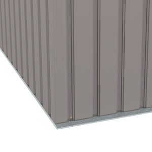 9ft x 4ft Metal Garden Shed, Outdoor Tool House with Foundation Kit, Ventilations and Double Doors, Light Grey