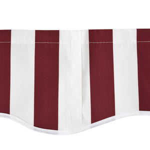 11' x 10' Retractable Awning Fabric Replacement Outdoor Sunshade Canopy Awning Cover, UV Protection, Red and White
