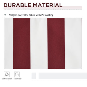 11' x 10' Retractable Awning Fabric Replacement Outdoor Sunshade Canopy Awning Cover, UV Protection, Red and White