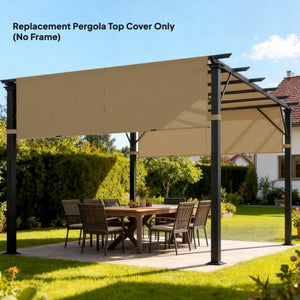 2 Pcs 16 x 4ft Pergola Canopy Replacement, UV Protection Pergola Shade Cover, Easy to Install, for 10 x 10ft Pergola, Cover ONLY, Sand