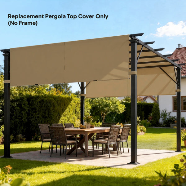 2 Pcs 16 x 4ft Pergola Canopy Replacement, UV Protection Pergola Shade Cover, Easy to Install, for 10 x 10ft Pergola, Cover ONLY, Sand