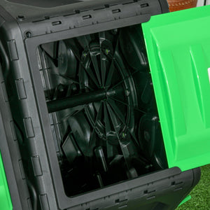 Dual Chamber Garden Compost Bin, 130L Rotating Composter, Compost Maker with Ventilation Openings and Steel Legs, Green and Black