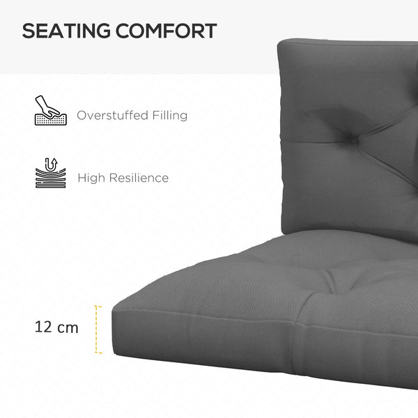 2 Seater Outdoor Seat Cushions Back Cushion for Pallet, Water Repellent Seat Pads, Charcoal Grey