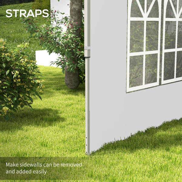 Gazebo Side Panels with Window for 3x3(m) or 3x4m Pop Up Gazebo, 2 Pack Sides Replacement, White