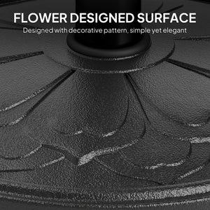 Outsunny Round Patio Umbrella Base, 26 lbs Resin Outdoor Umbrella Stand Base, Patio Umbrella Stand for 1.3"/1.5"/1.9" Umbrella Poles for Outdoor, Lawn, Poolside, Black