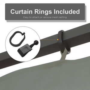 Replacement Mosquito Netting for Gazebo 10' x 10' Black Screen Walls for Canopy with Zippers for Parties and Outdoor Activities, Dark Grey