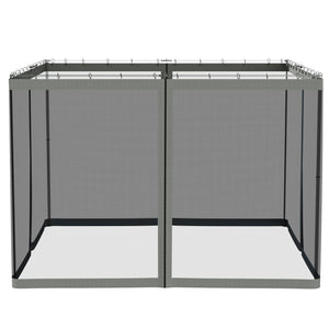 Replacement Mosquito Netting for Gazebo 10' x 10' Black Screen Walls for Canopy with Zippers for Parties and Outdoor Activities, Dark Grey