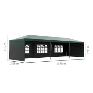 Garden Gazebo Marquee Party Wedding Tent Canopy (9m x 3m) - Green