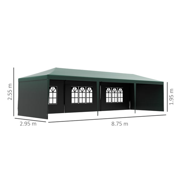 Garden Gazebo Marquee Party Wedding Tent Canopy (9m x 3m) - Green