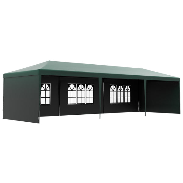 Garden Gazebo Marquee Party Wedding Tent Canopy (9m x 3m) - Green