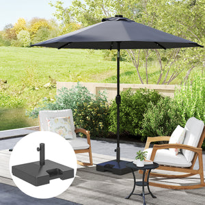 Patio Umbrella Base with Wheels Handle, Heavy Duty Outdoor Umbrella Stand Base, Filled Up to 73lbs with Stand or 57lbs with Water for Garden, Poolside, Black