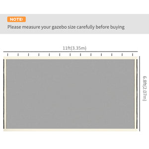 Replacement Mosquito Netting for Gazebo 10' x 12' Black Screen Walls for Canopy with Zippers for Parties and Outdoor Activities, Cream White