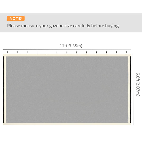 Replacement Mosquito Netting for Gazebo 10' x 12' Black Screen Walls for Canopy with Zippers for Parties and Outdoor Activities, Cream White